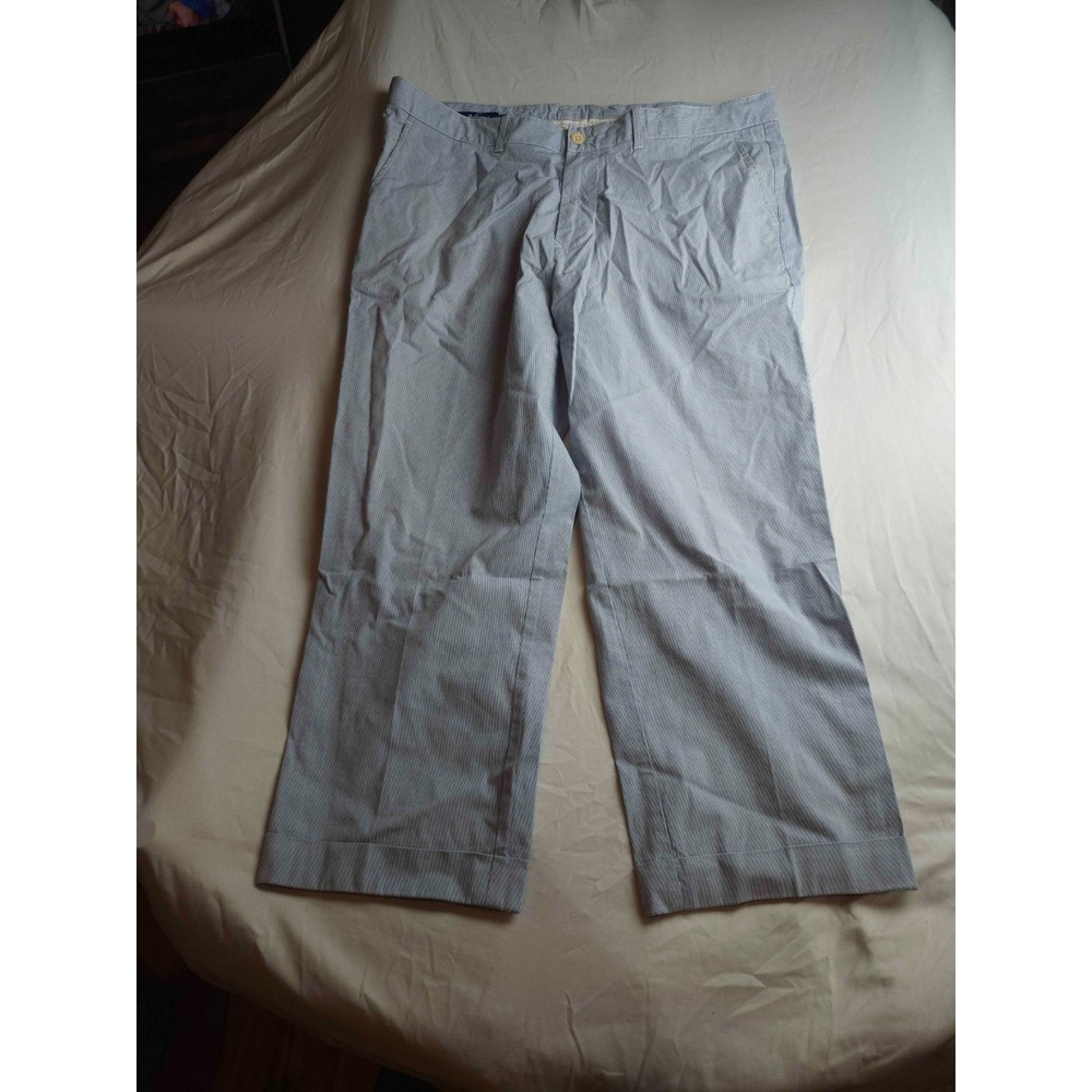 Jack Nicklaus Dress Pants Mens Size 40 Blue Stripe Seersucker Golf Slacks Cuffed